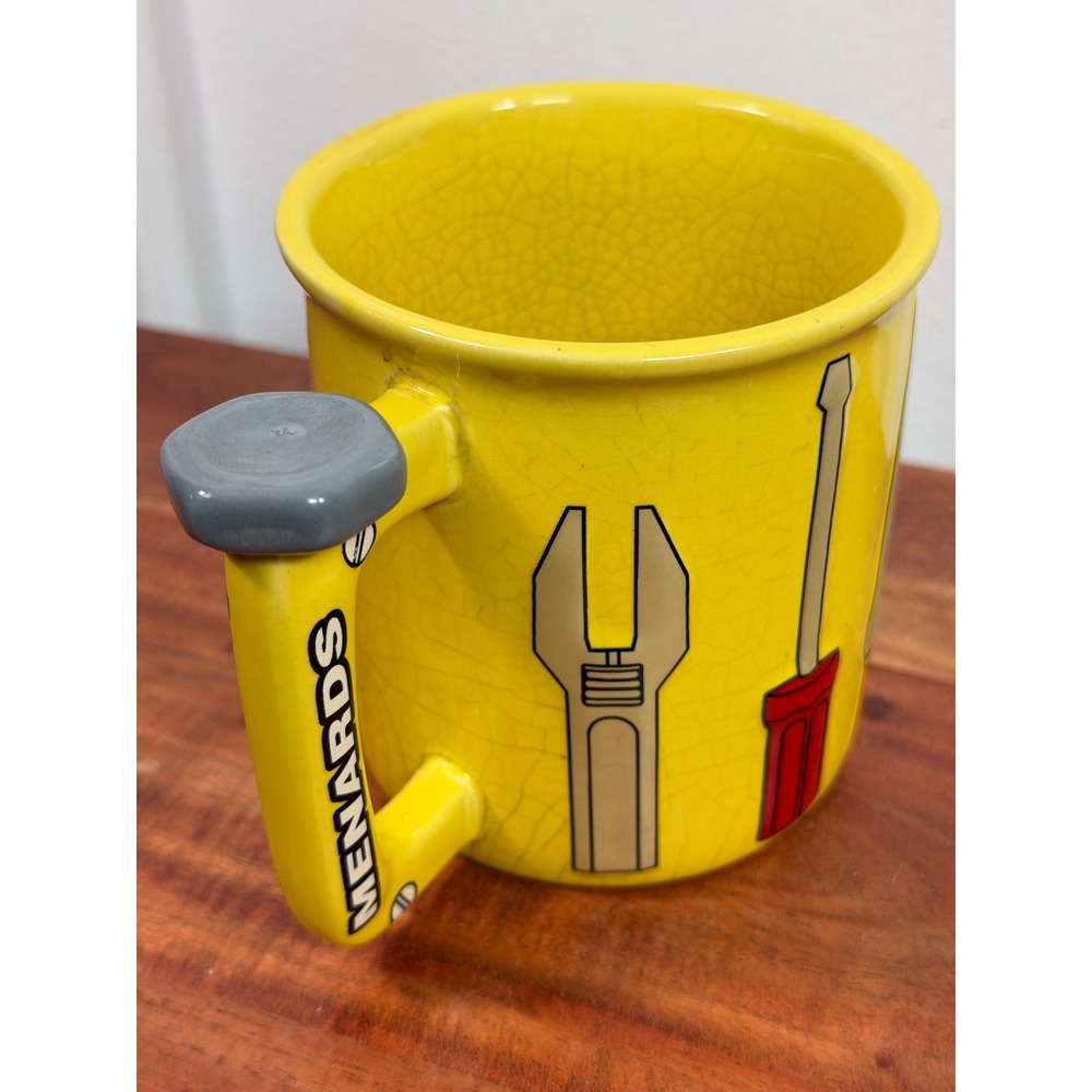 Menards Coffee Mug 3D Tools Graphic Set of 2 Yellow & Green Tool Handles Ceramic - Picture 8 of 13